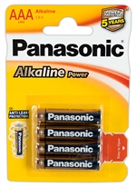 4 Stk. Panasonic Alkaline AAA Batterier